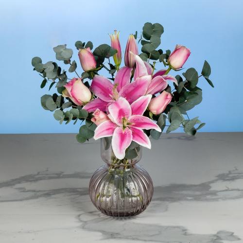 Pink Rose & Lily Bouquet